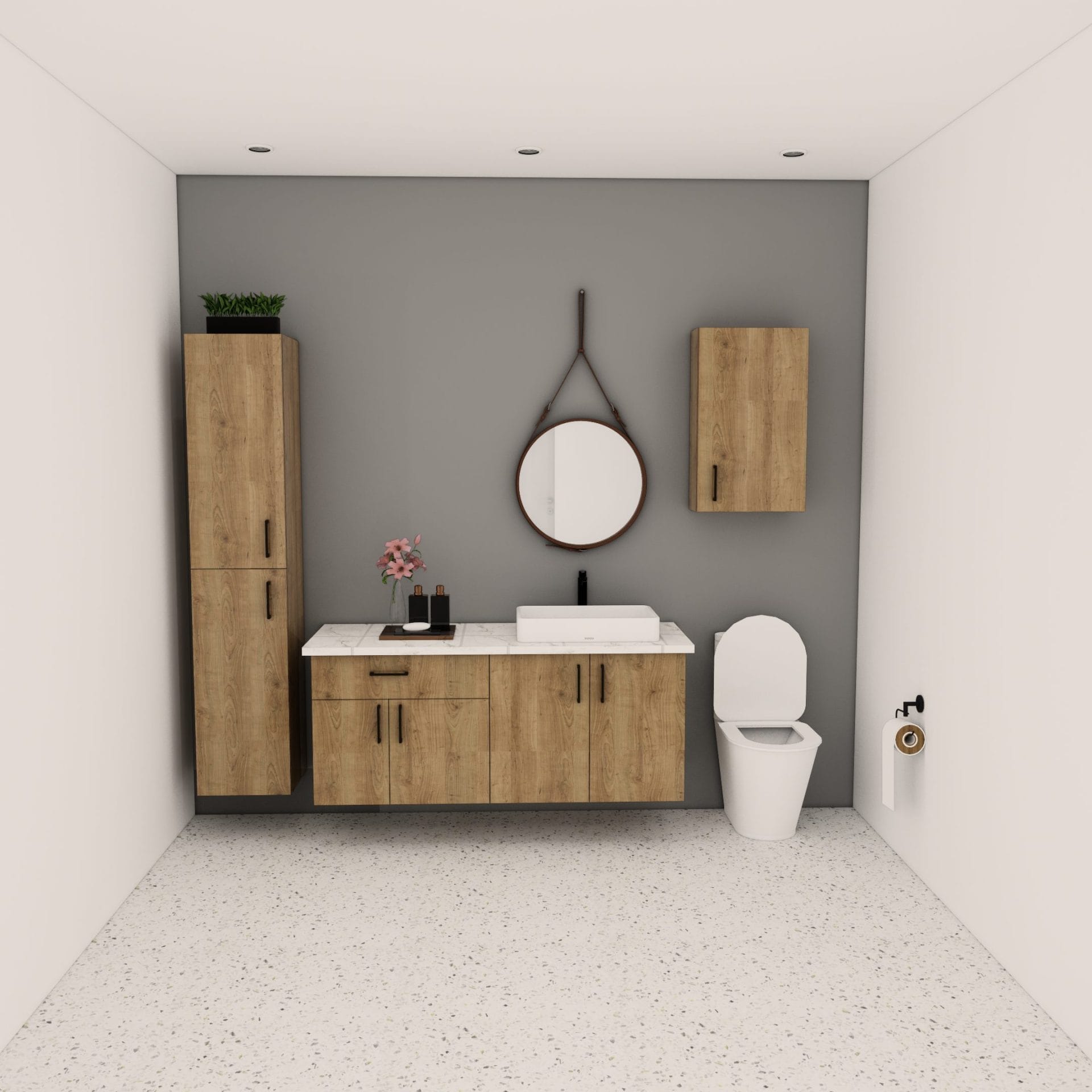 Vanité suspendue 2 portes - 1 tiroir