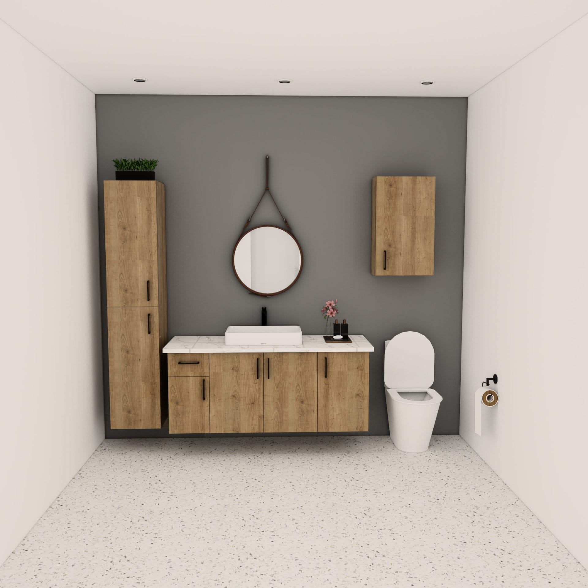 Vanité suspendue 1 porte - 1 tiroir