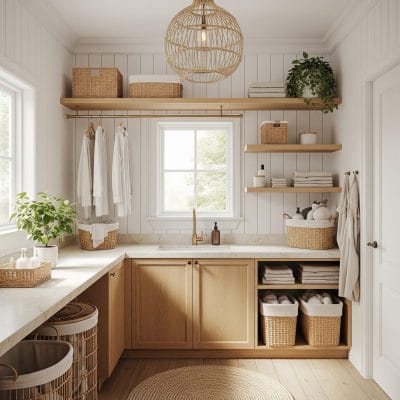 salle de lavage rustique